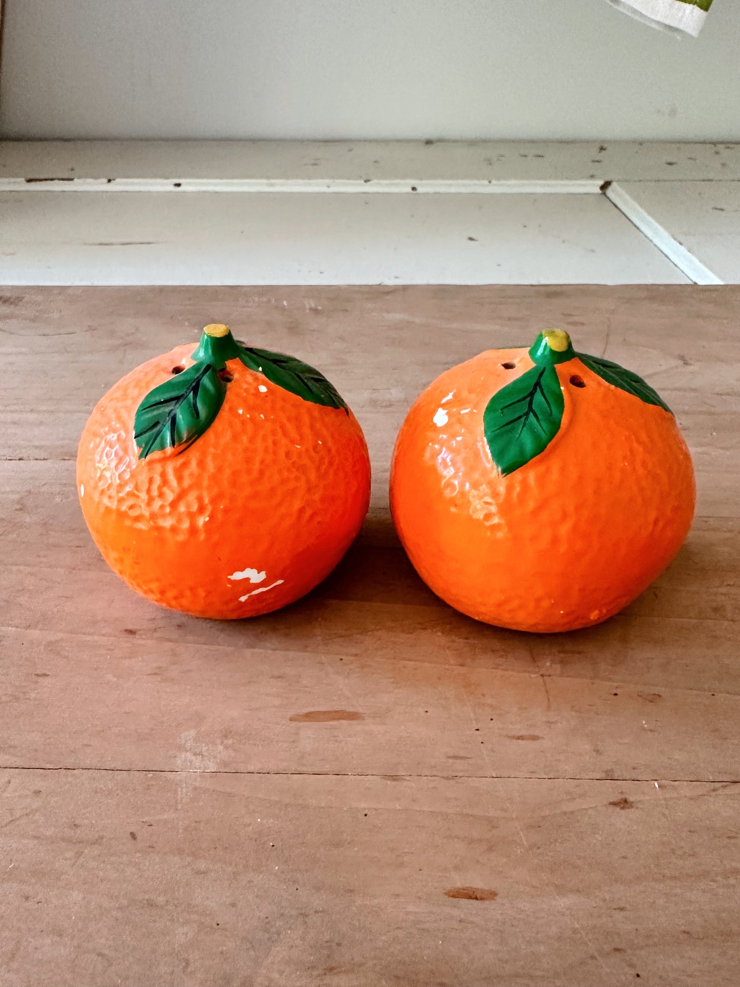 Vintage Orange Salt & Pepper Shakers (Japan 1971)