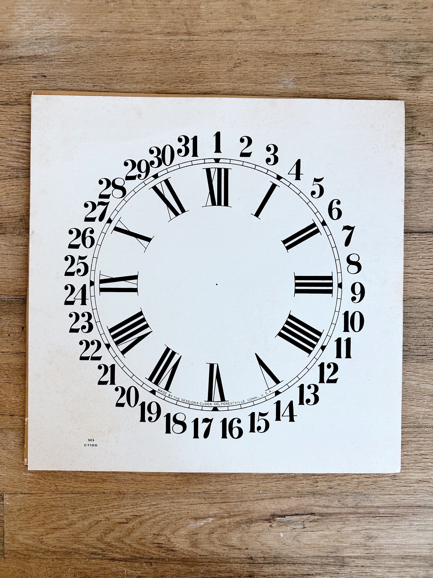 Collection of 5 Vintage Paper Clock Faces