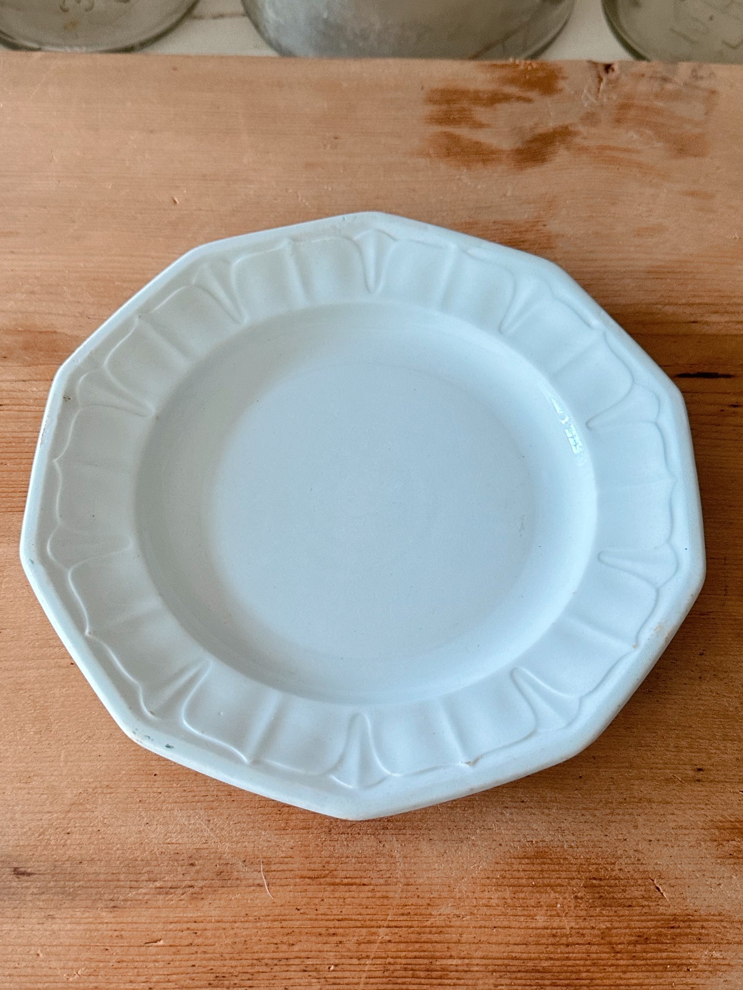 Stack of Five Ironstone Dessert Plates