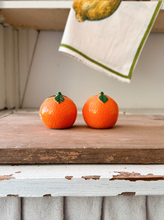 Vintage Orange Salt & Pepper Shakers (Japan 1971)