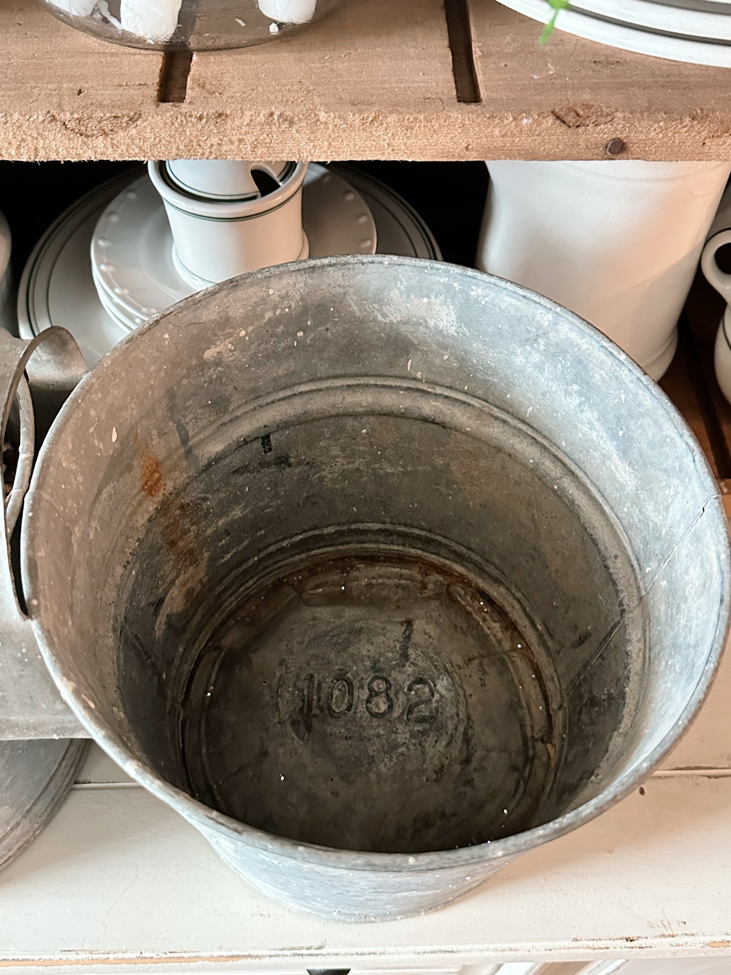 Vintage Double Galvanized Bucket