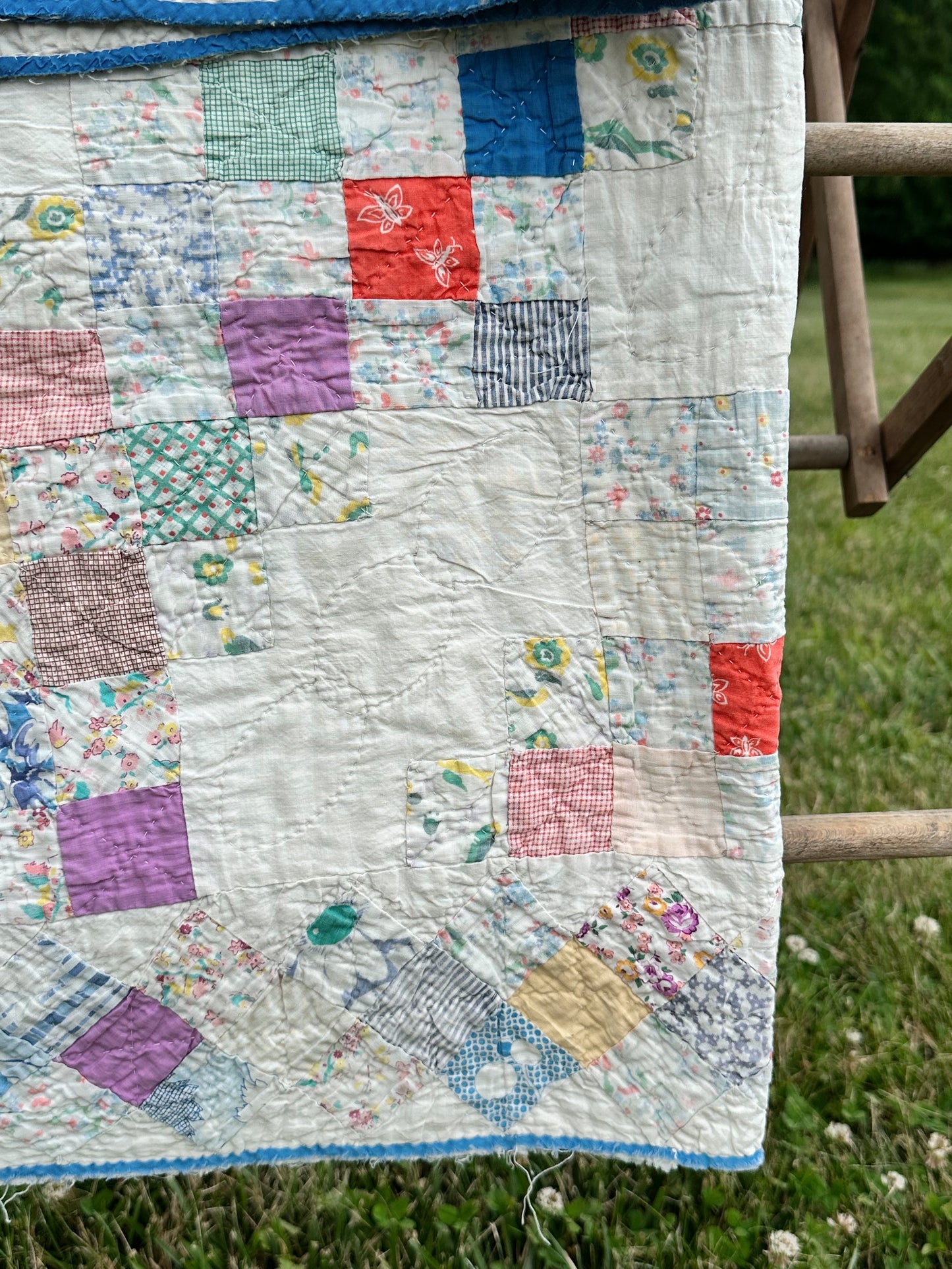 Vintage Snowball Variation Crib Quilt