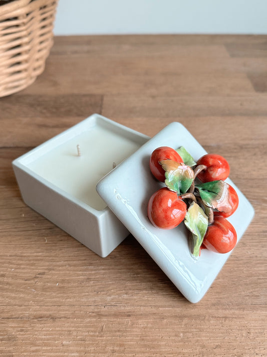 Hand Poured Peach Marmalade in a Vintage Italian Trinket Box