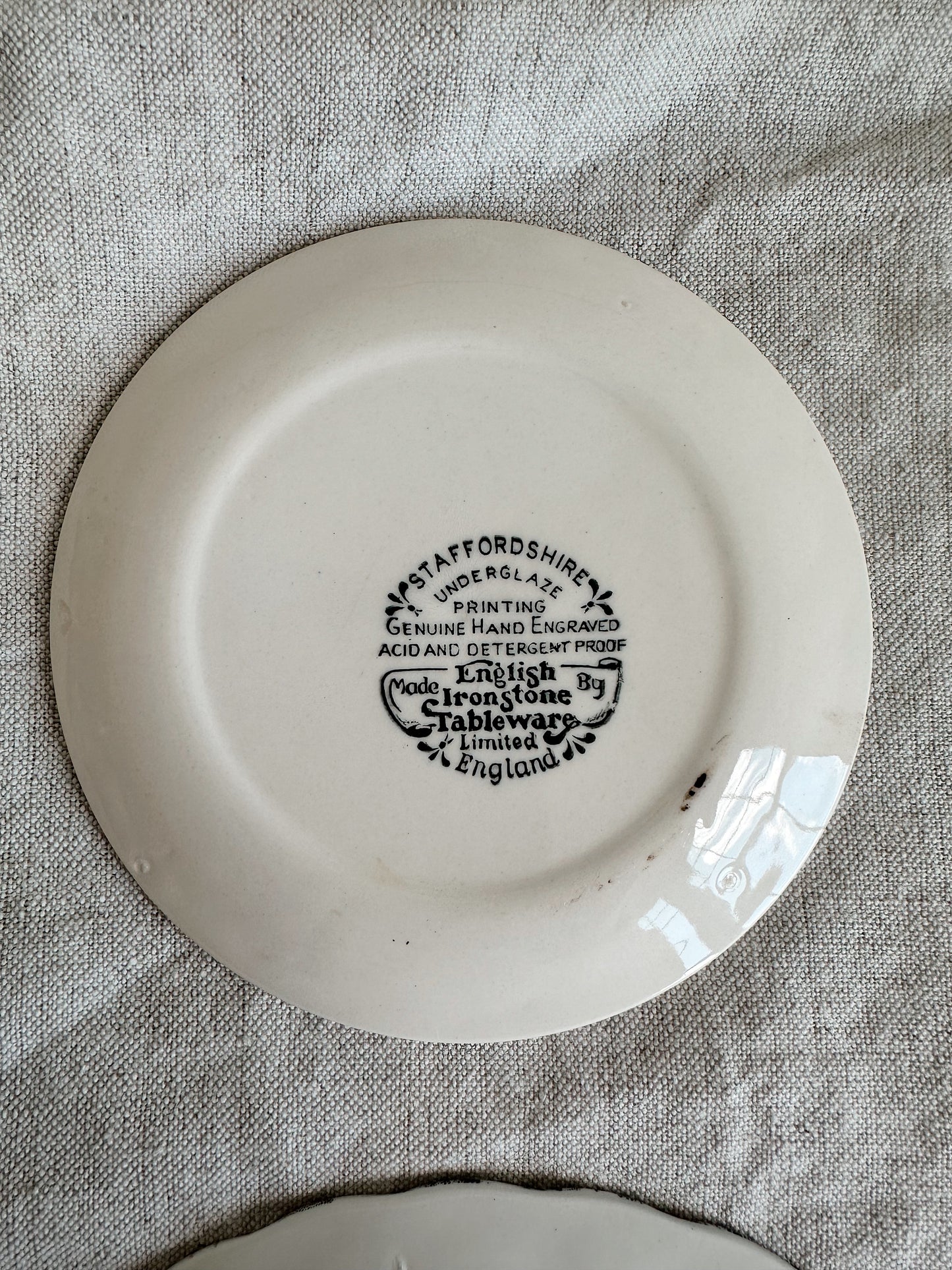 Pair of Vintage Transferware Dessert Plates