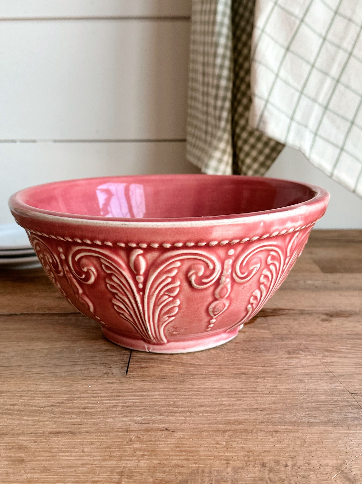 Vintage Rose Stoneware Bowl