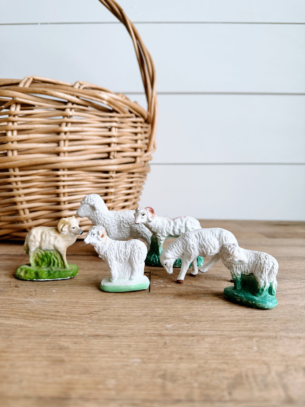 Collection of Six Vintage Sheep Figurines