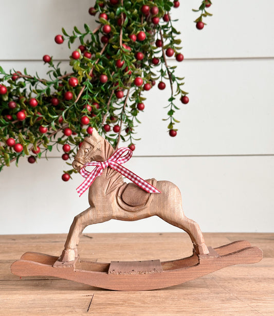 Vintage Wooden Rocking Horse