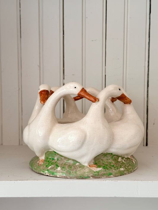 Adorable Vintage Gaggle of Geese Planter (Japan)