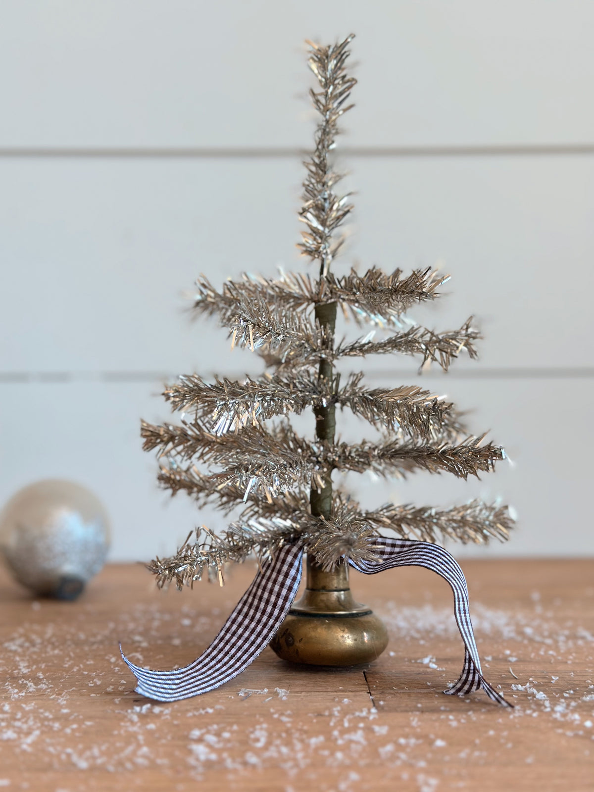 Vintage Brass Knob Tinsel Tree