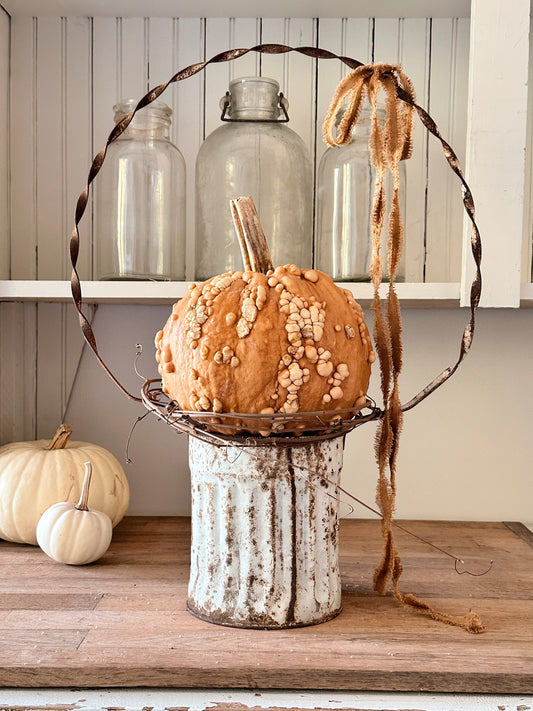 Vintage Tin Cemetery Basket