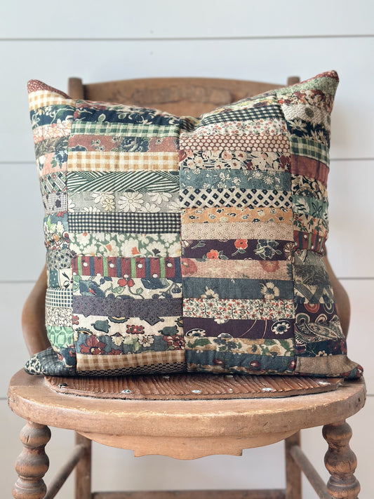 Homespun Patchwork Pillow Cover
