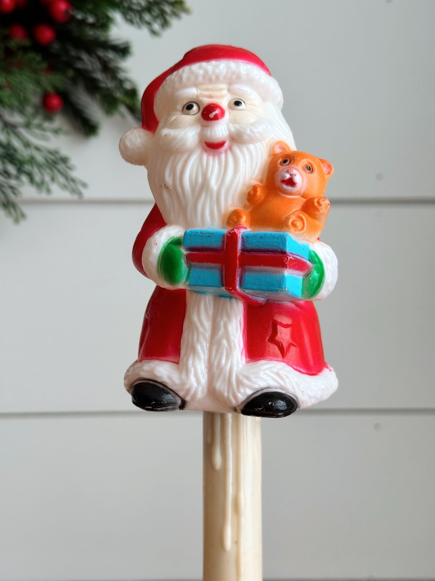 Rare Vintage Electric Santa Blow Mold Window Candle