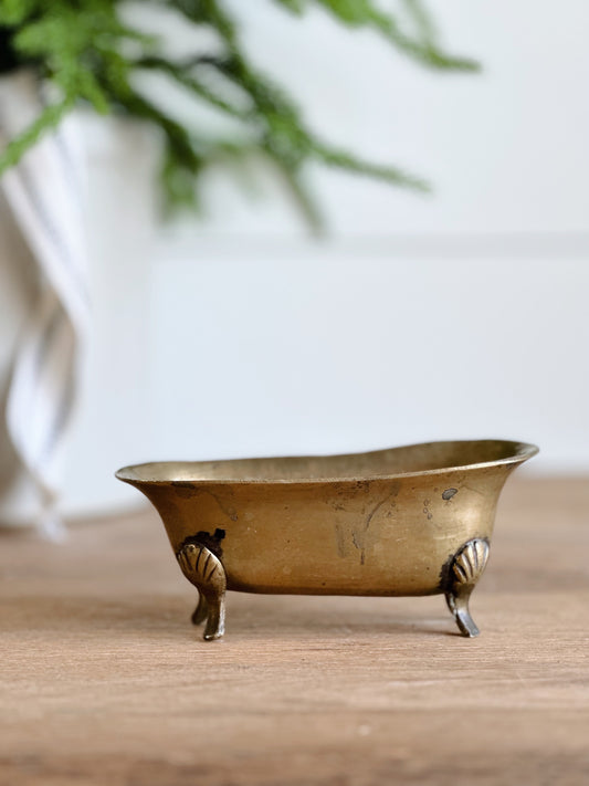 You Choose the Scent - Brass Bathtub Vintage Vessel Candle