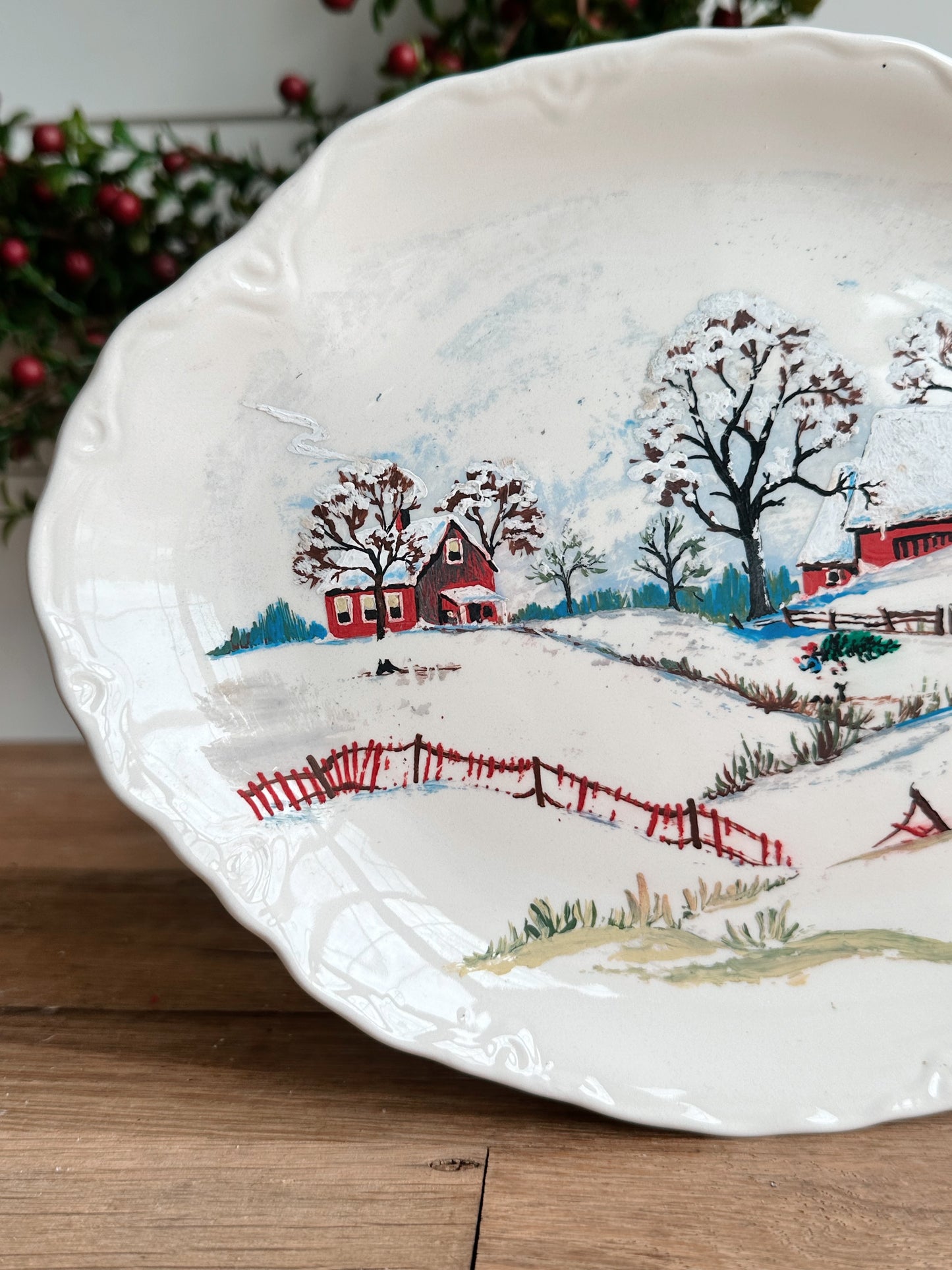 Hand Painted Vintage USA Platter