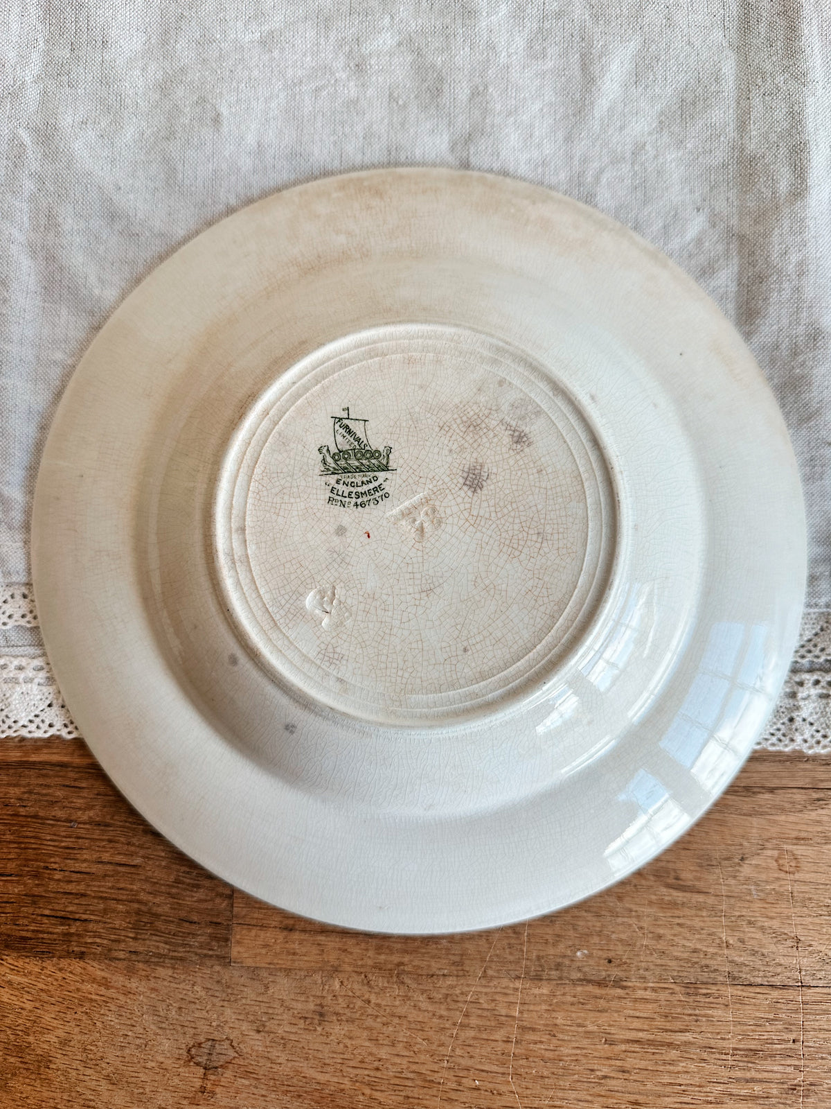 Pair of 1905 Antique Furnivals Ellesmere Shallow Soup Bowls
