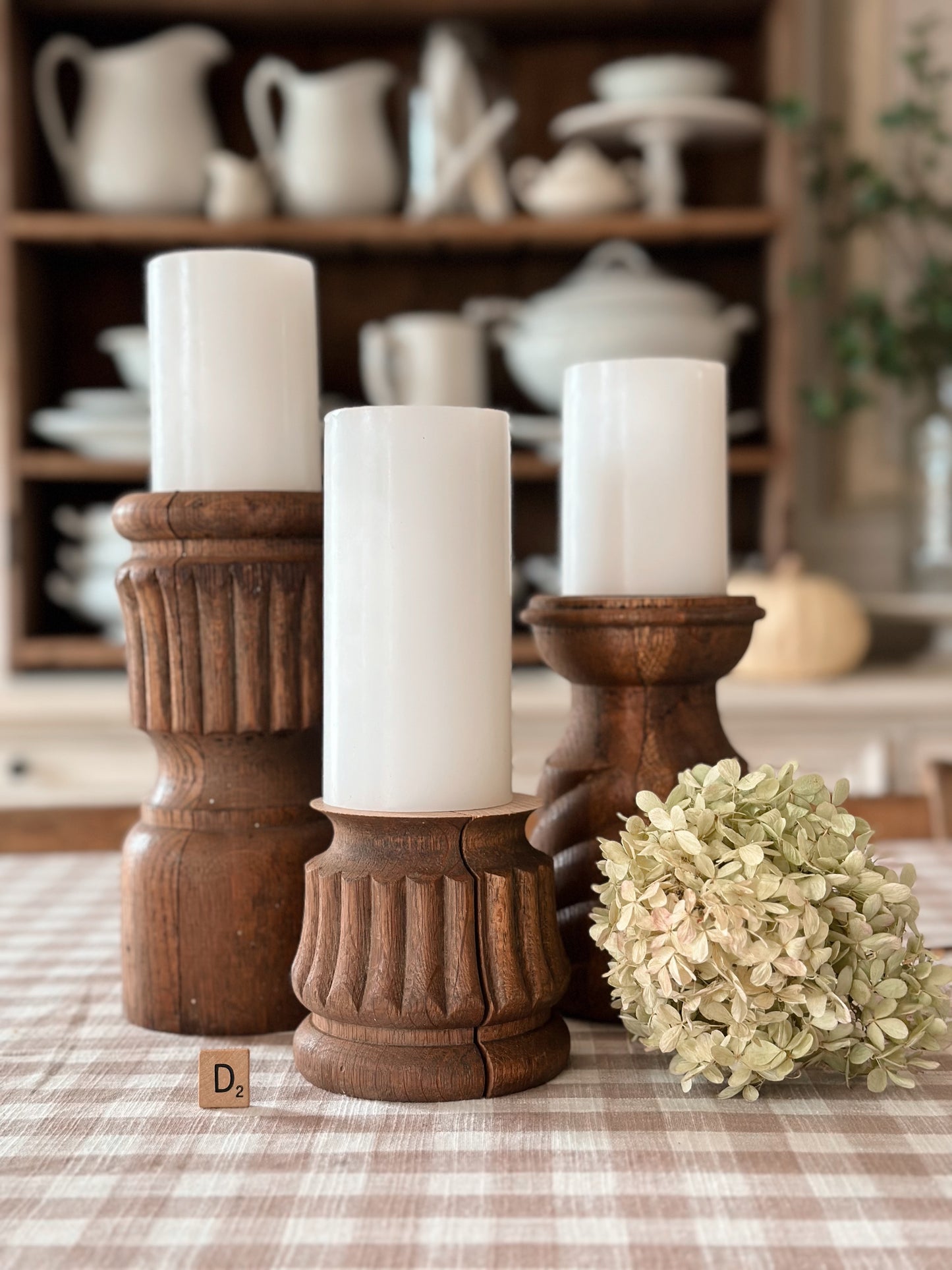 Chunky Wood Candle Holders