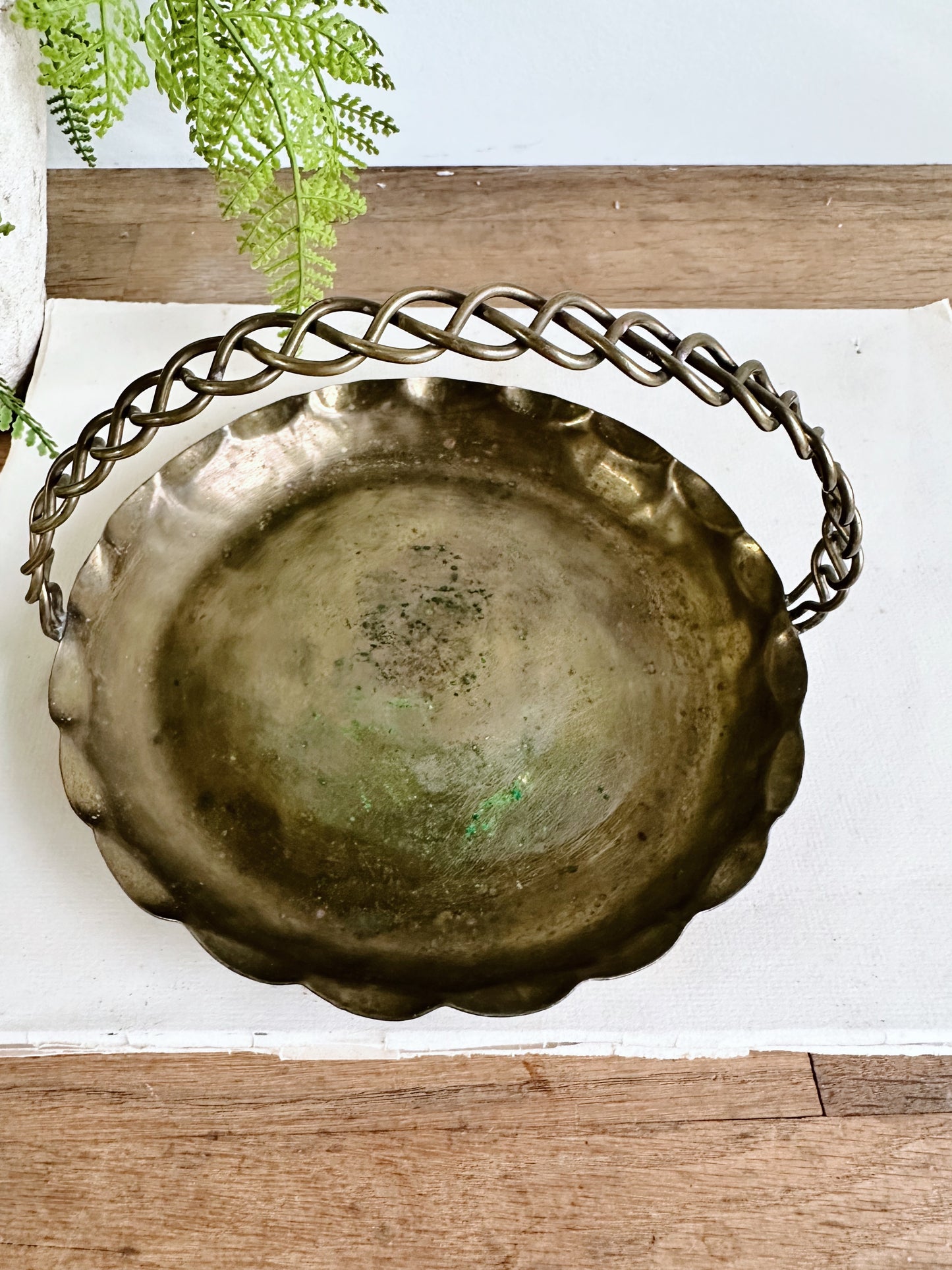 Adorable Vintage Brass Basket