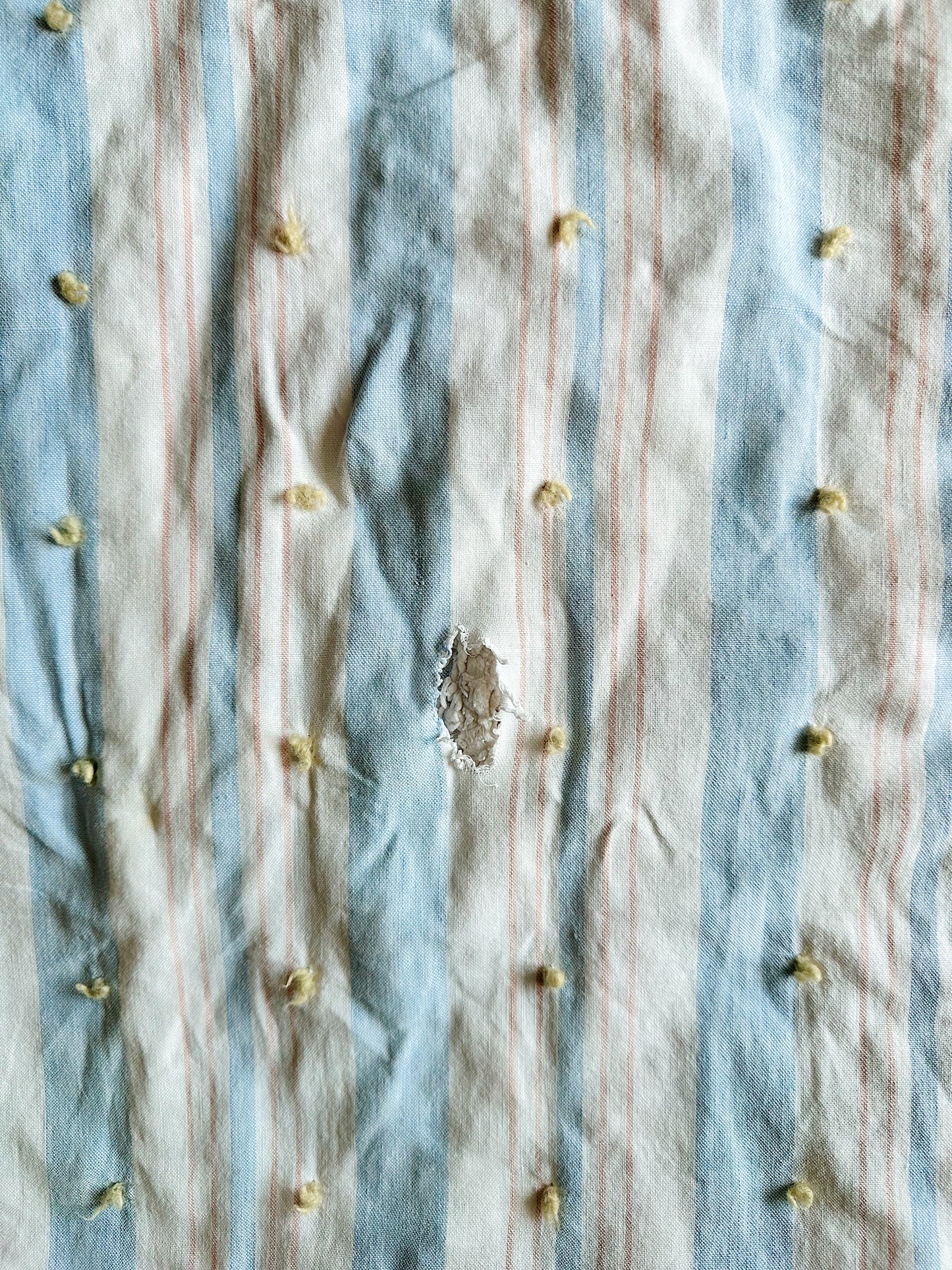 Hand Tied Vintage Cotton Ticking Comforter