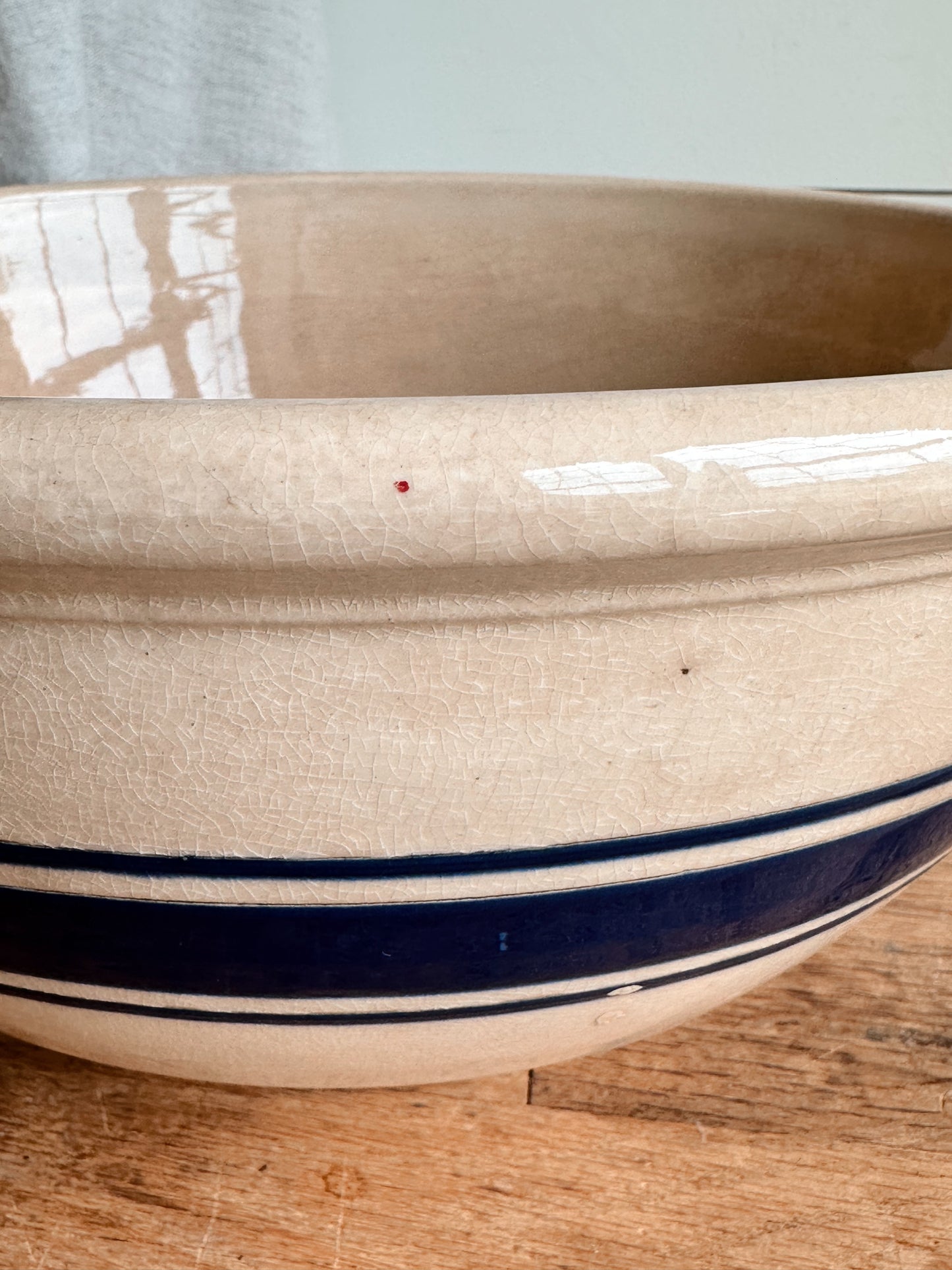 Big Beautiful Vintage Stoneware Bowl