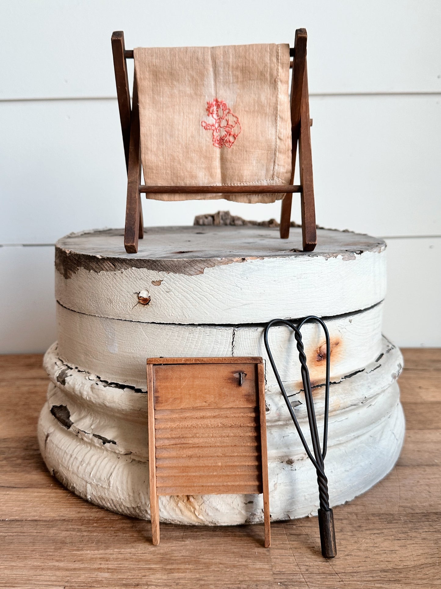 Collection of Antique Miniature Wood Laundry Items