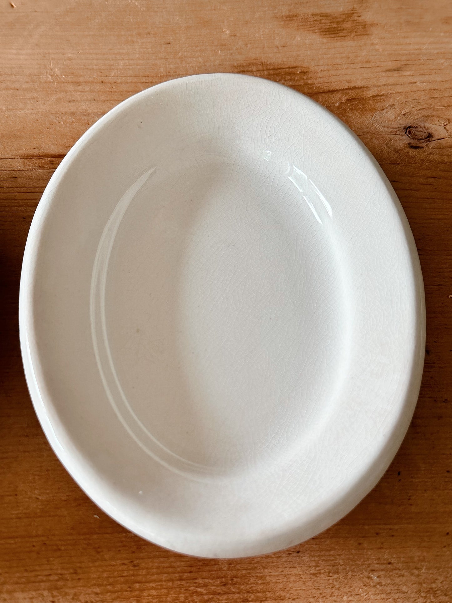 Stack of Four Chunky Ironstone Oval Plates