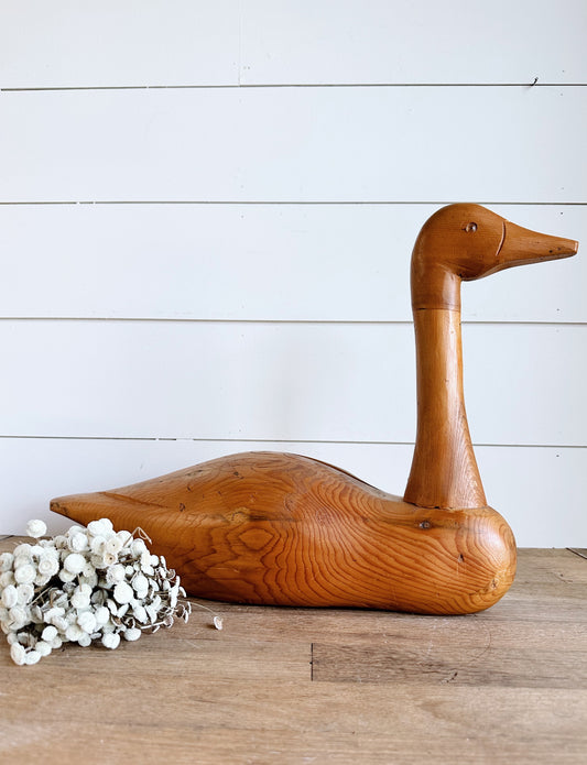 Vintage Carved Wood Goose