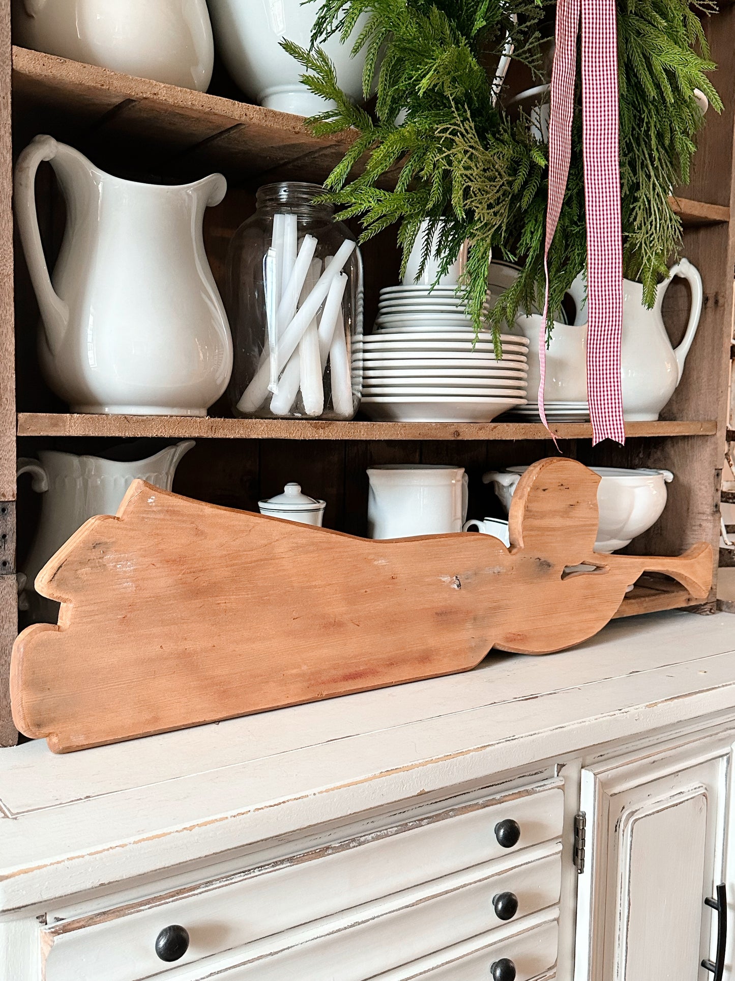 Vintage Wooden Angel Wall Hanging