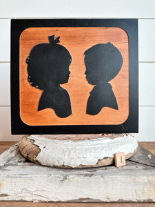 Vintage Wood Double Silhouette