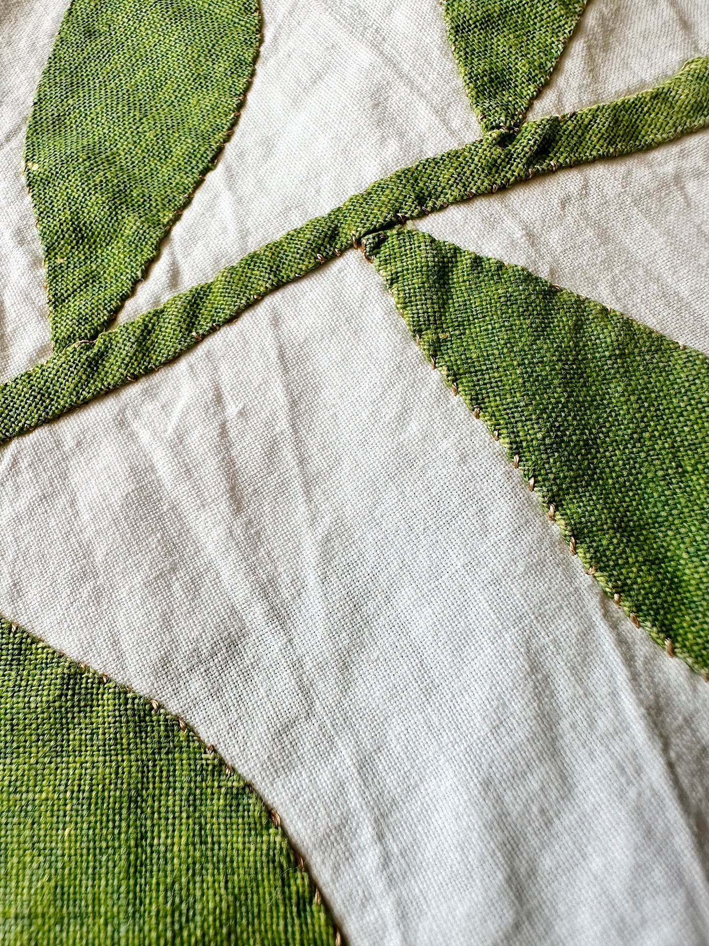 Vintage Hand Appliqué Flower Trellis Quilt Top