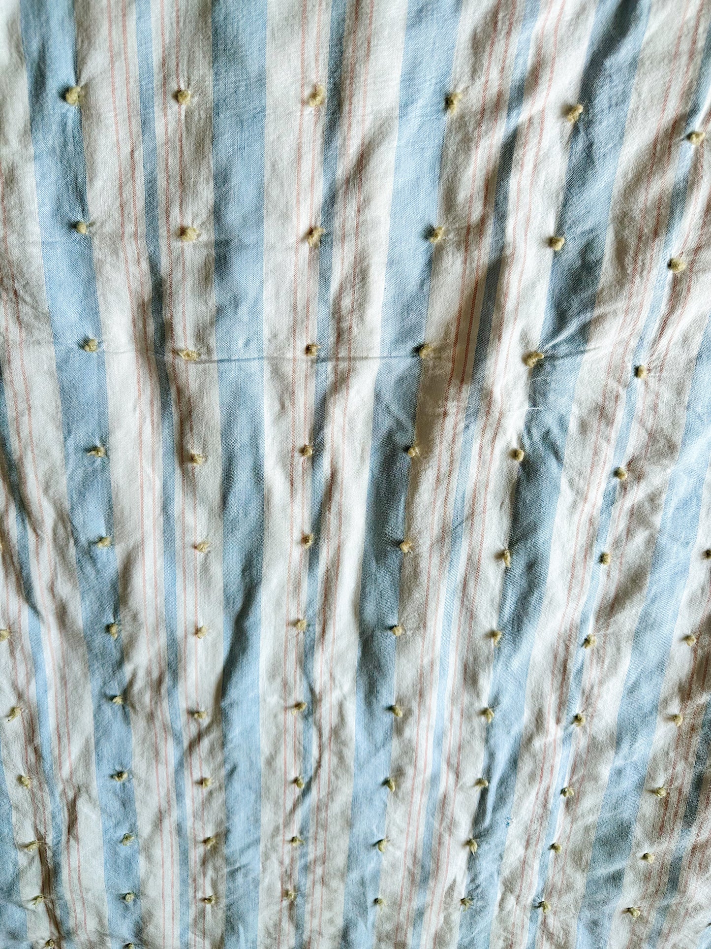 Hand Tied Vintage Cotton Ticking Comforter