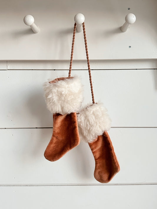 Pair of Found Petite Velvet and Fur Stockings