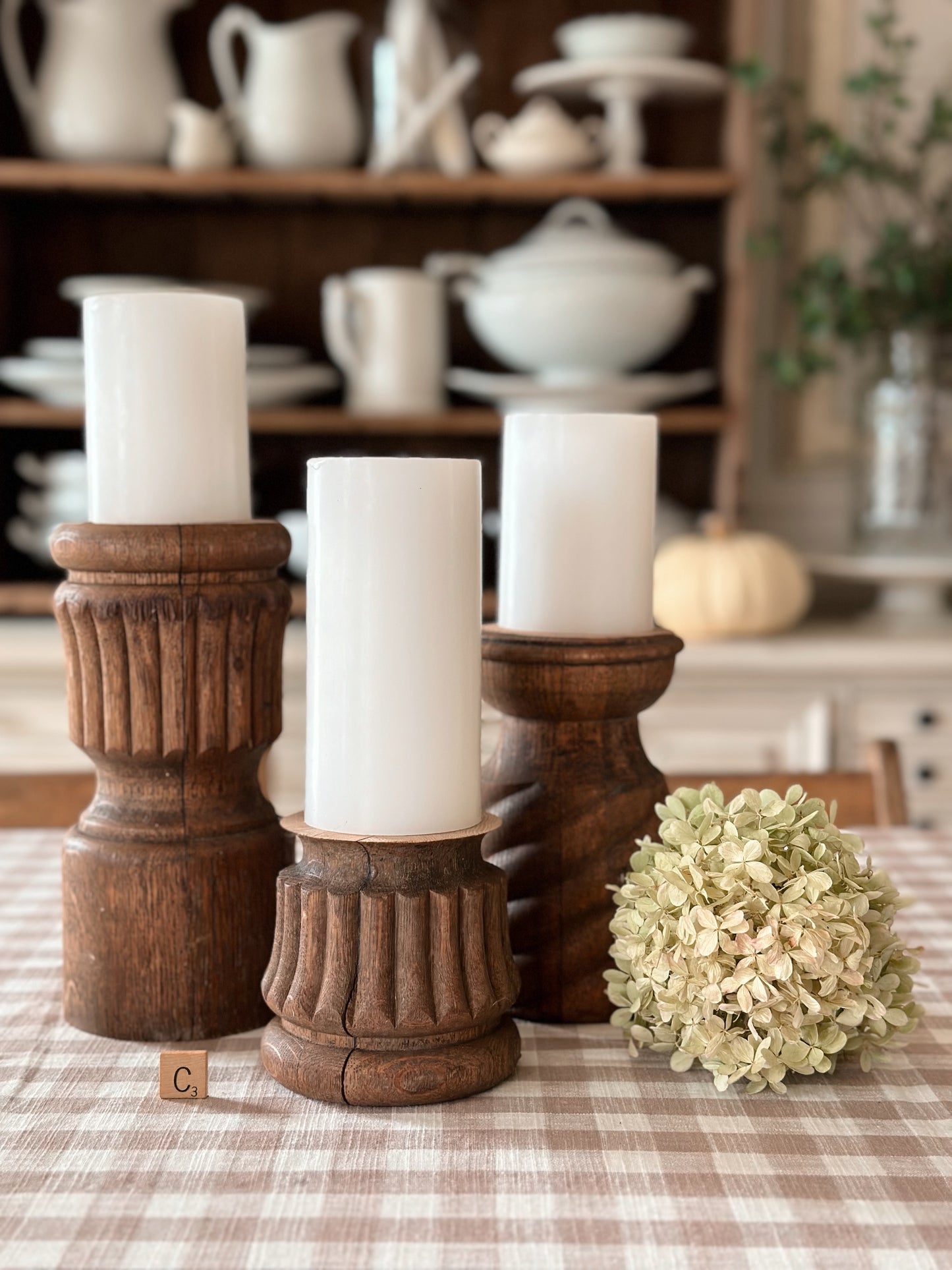 Chunky Wood Candle Holders