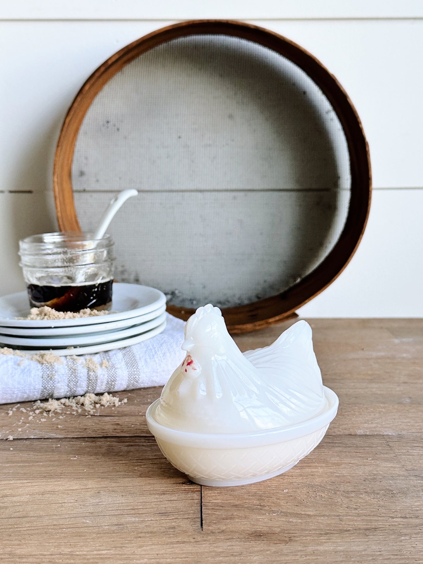 Hand Poured Pralines & Caramel in a Vintage Hen on a Nest