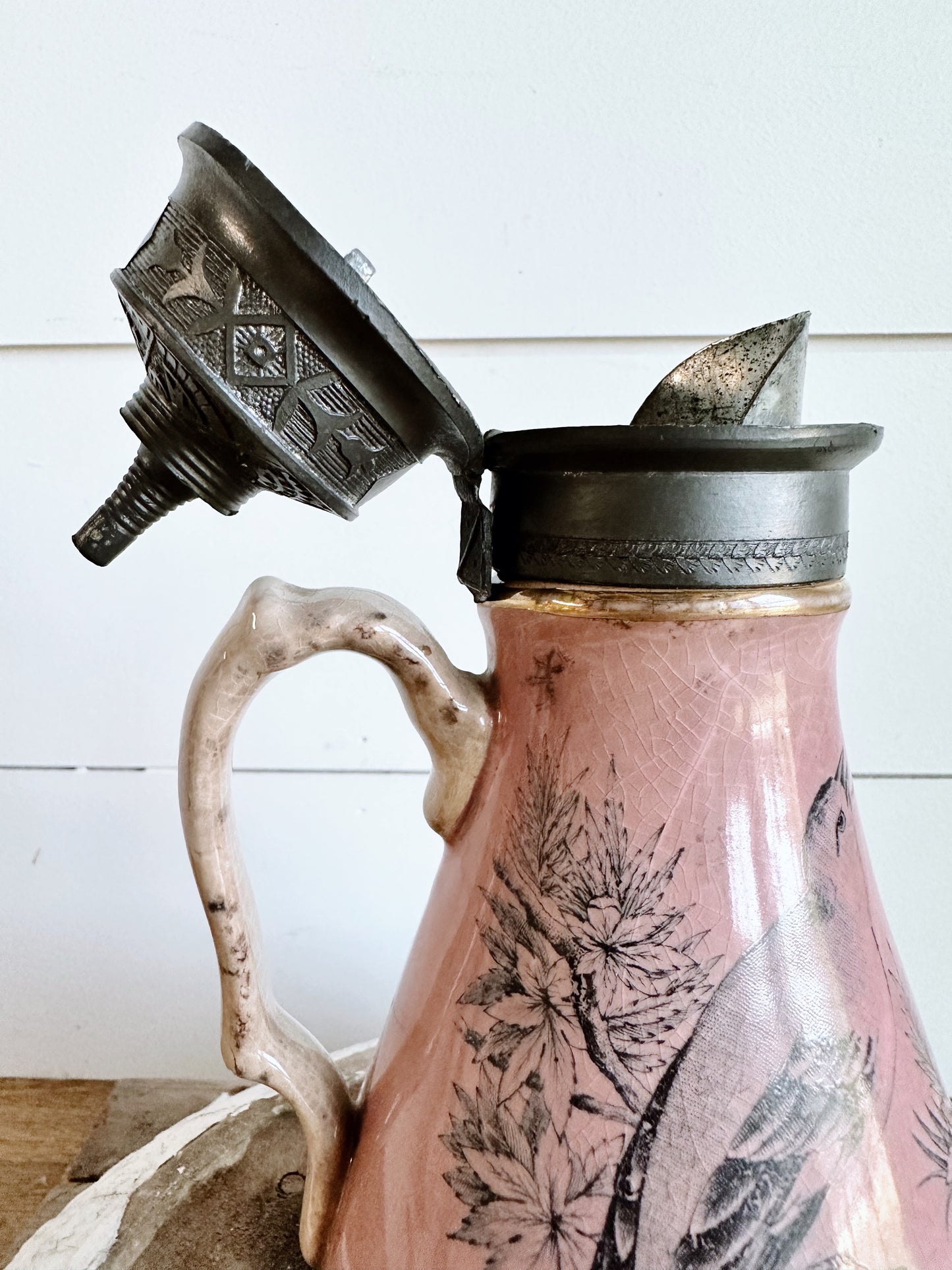 Beautiful Antique Pink S.P. Co. Ironstone Syrup Pitcher