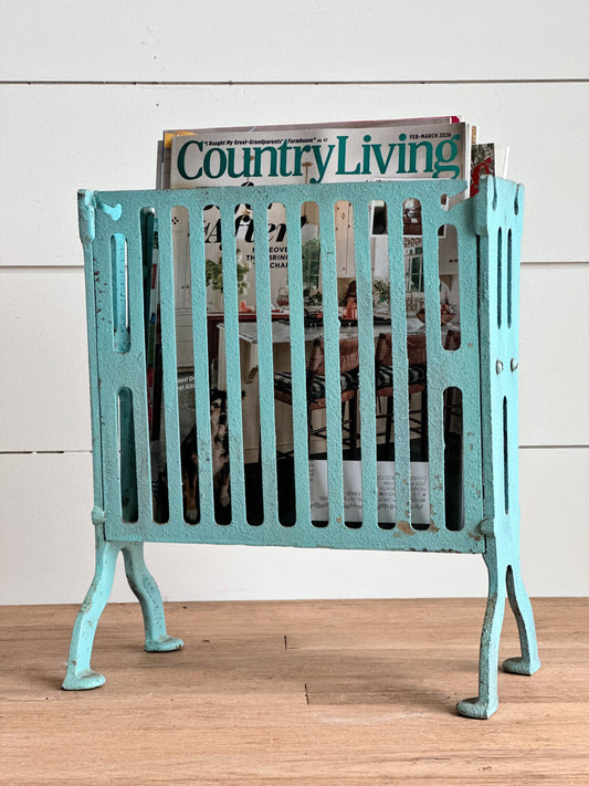 Vintage Cast Iron Magazine Holder