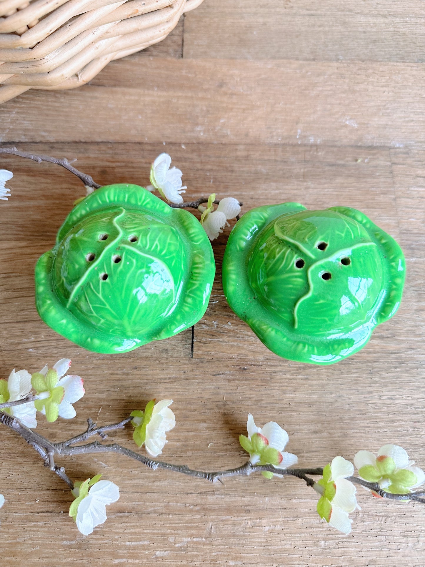 Vintage Cabbage Ware Salt & Pepper Shakers