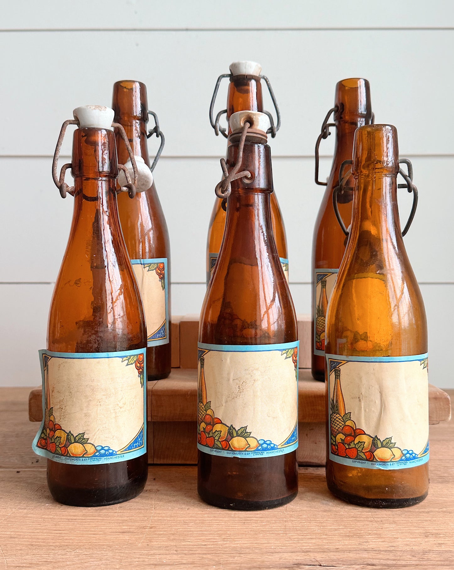 Vintage Amber Bottles (set of 3)