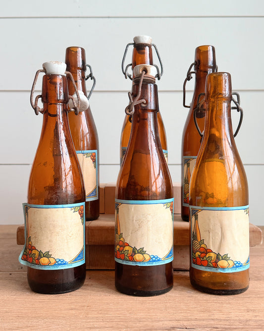 Vintage Amber Bottles (set of 3)