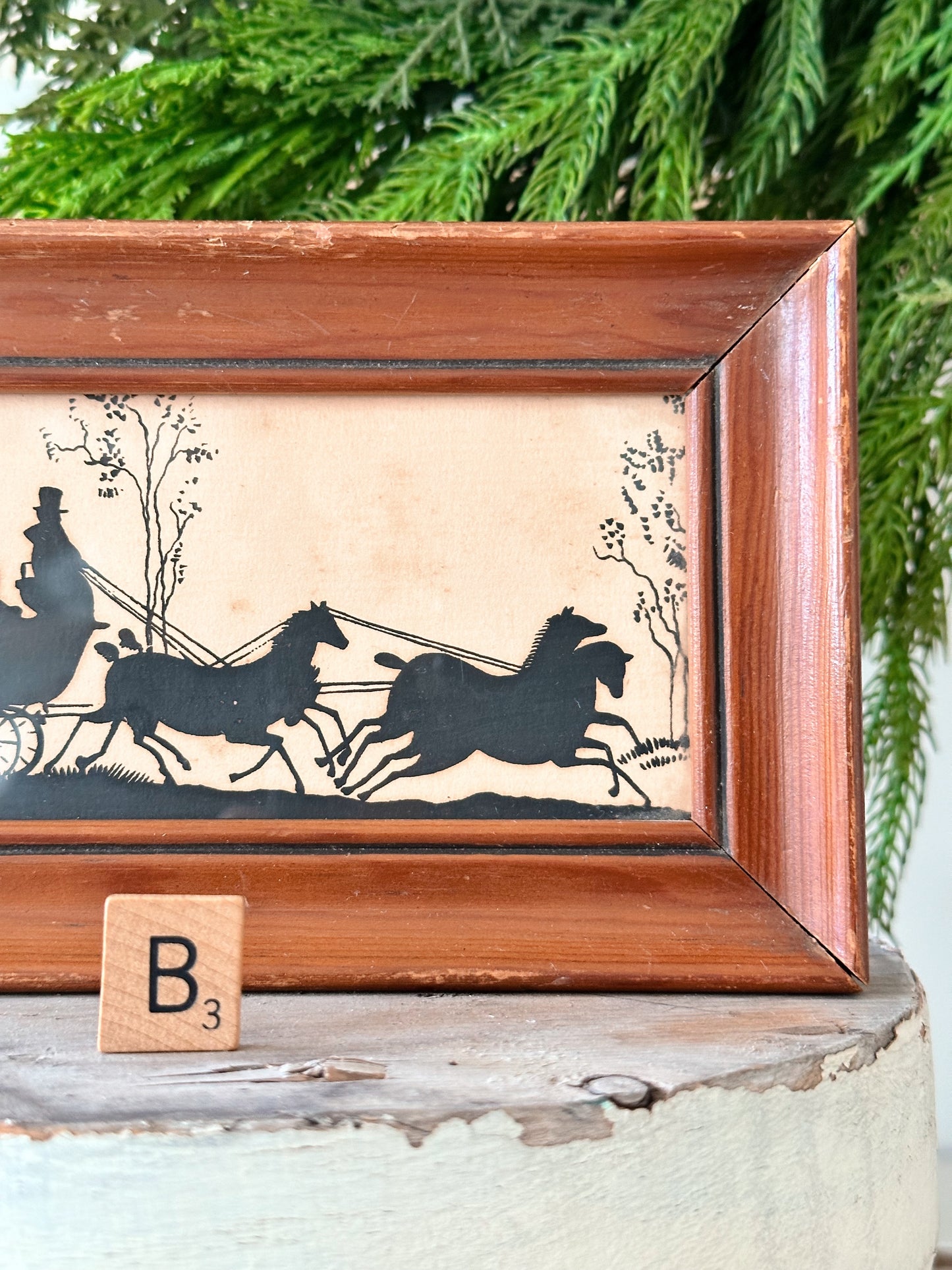 Vintage Horse & Carriage Silhouette