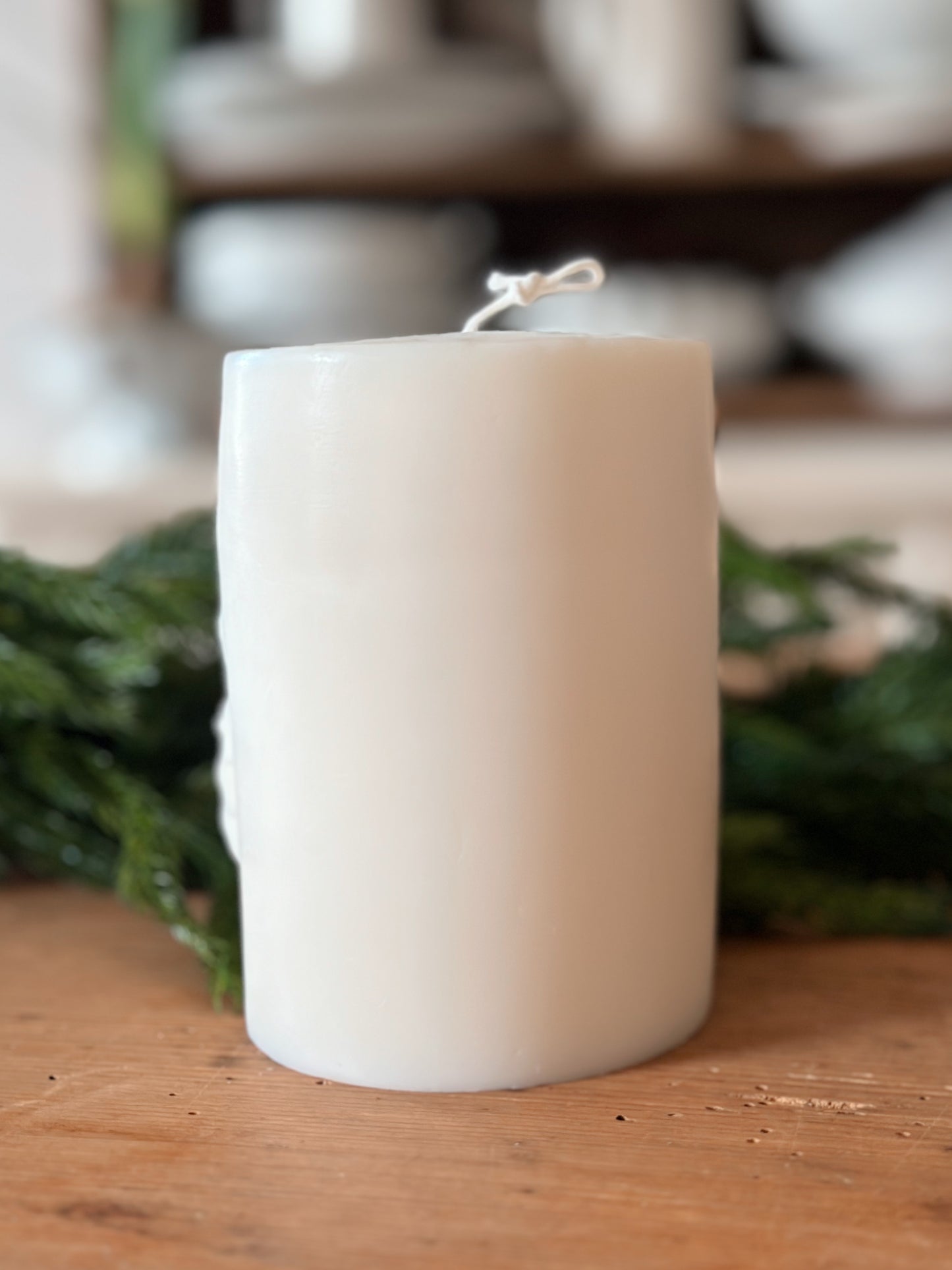 Handmade Santa Pillar Candle