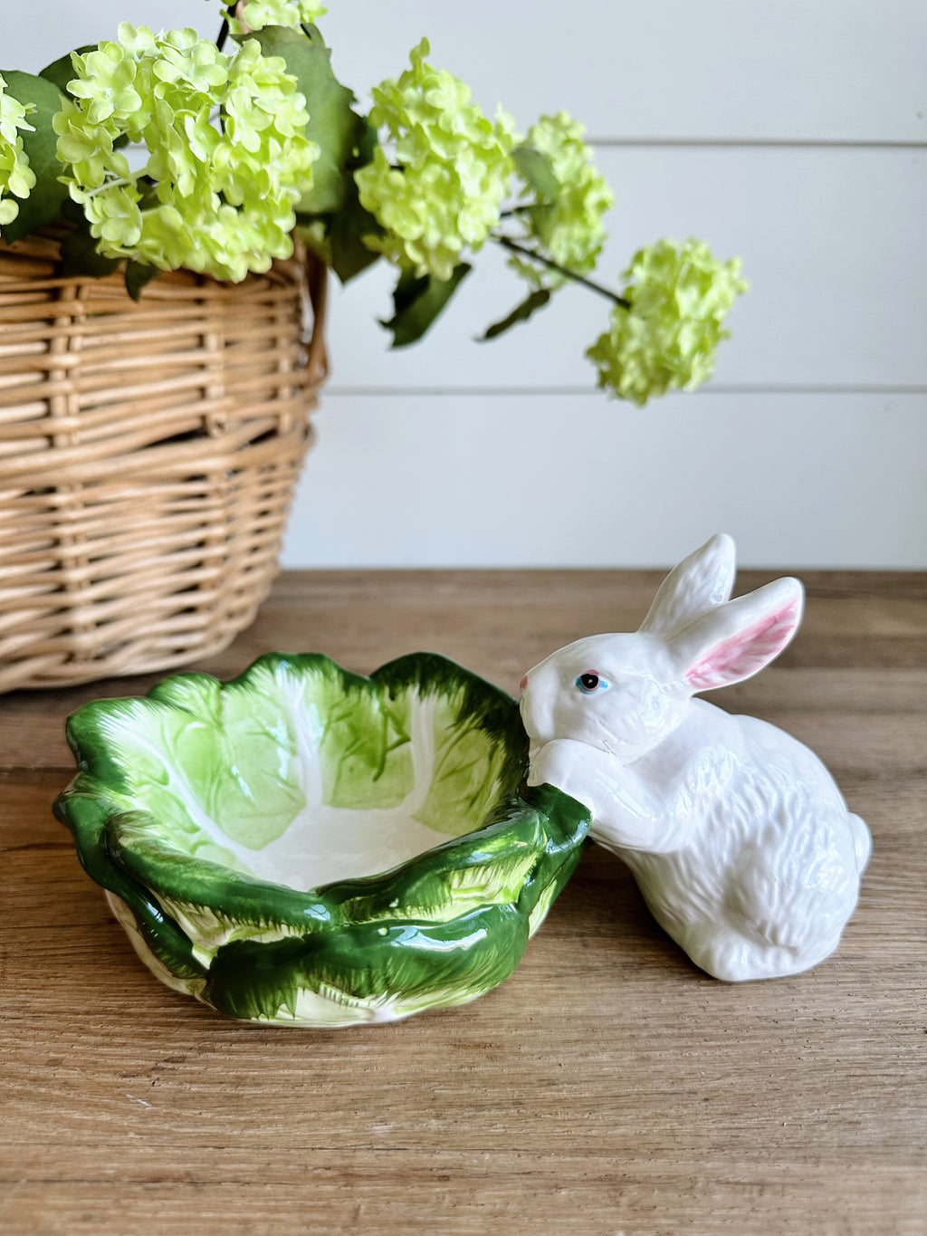 You Choose the Scent - Bunny with Cabbage Dish Vintage Vessel Candle