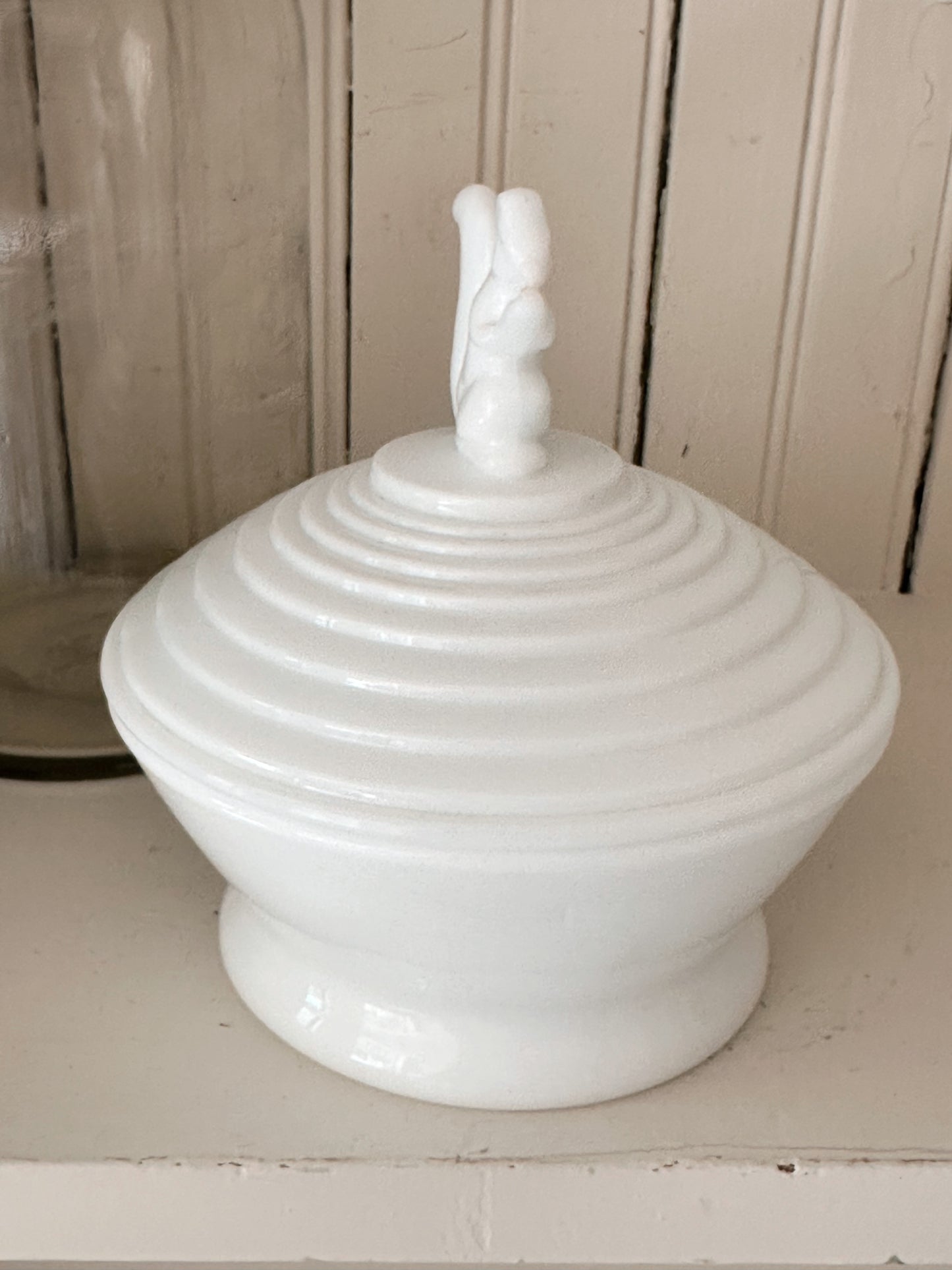 Vintage Milkglass Squirrel Dish