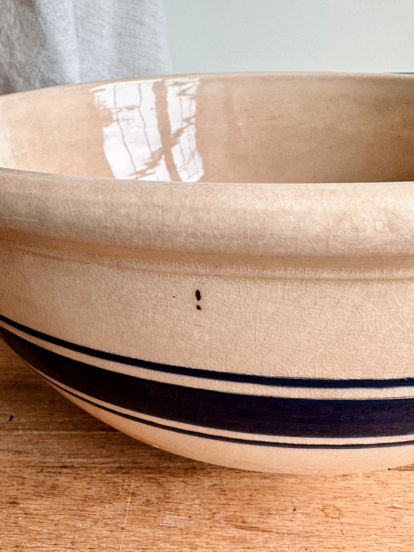 Big Beautiful Vintage Stoneware Bowl