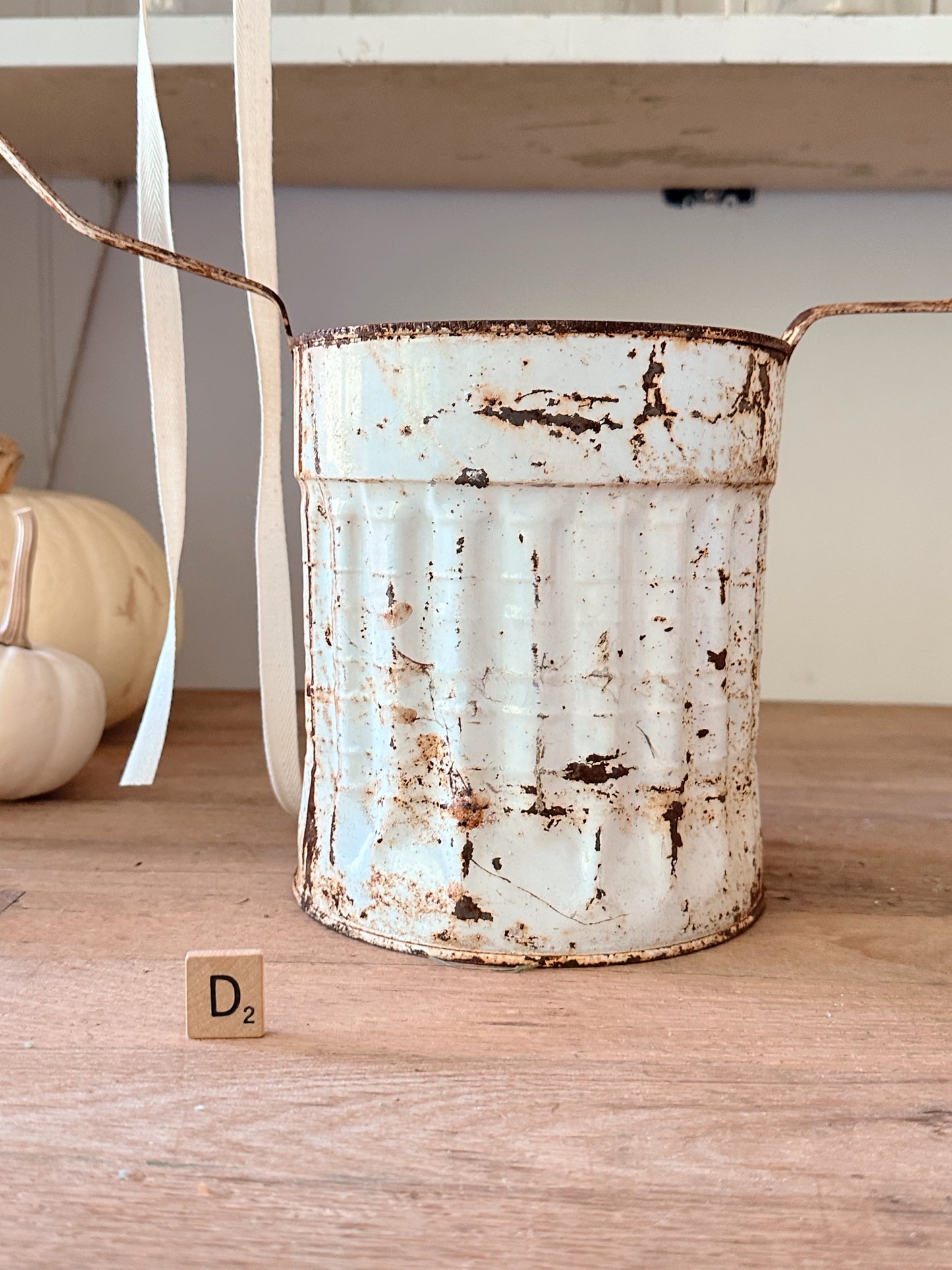 Vintage Tin Cemetery Basket