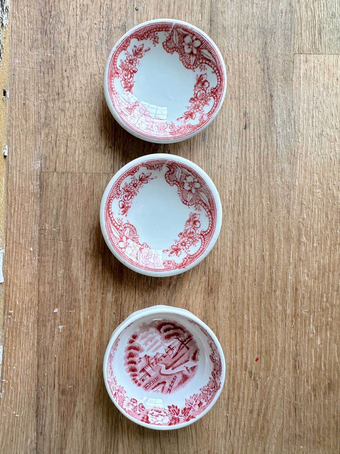 Lovely Collection of Vintage Red & White Transfer Ware