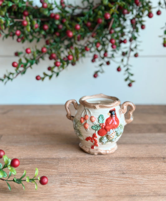 Cozy Christmas Vintage Vessel Candle, Cardinal Sugar Bowl