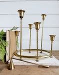 Vintage Brass Oval Candle Holder & Snuffer
