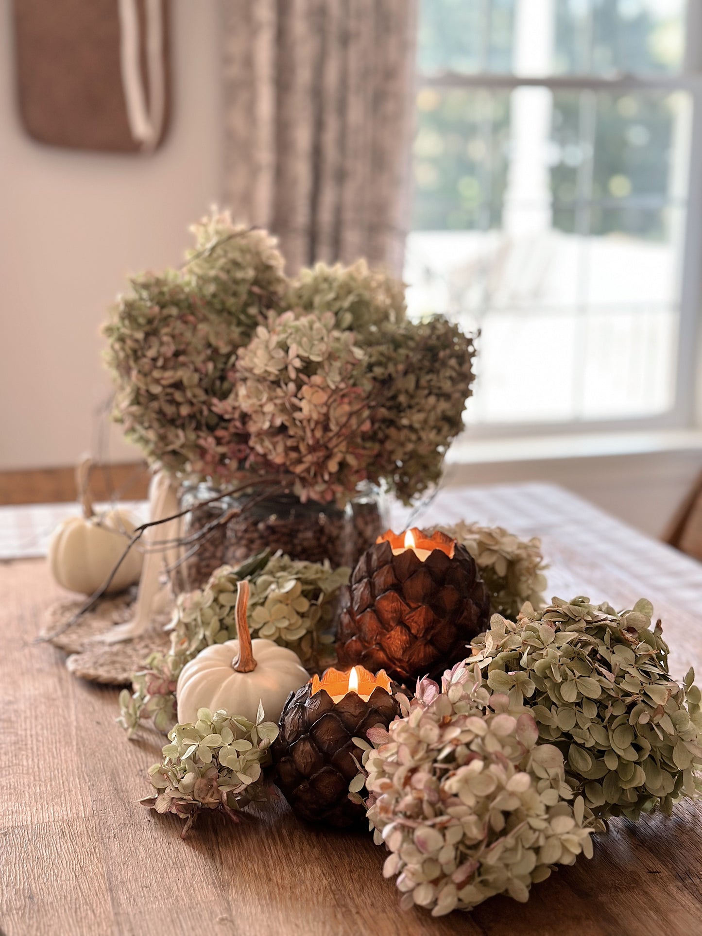 Set of Two Chunky Pinecone Tea Light Holders (natural)