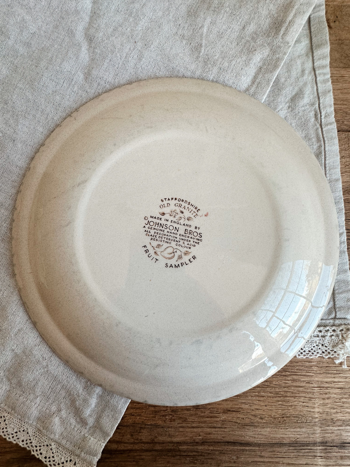 Pair of Vintage Johnson Bros “Fruit Sampler” Dinner Plates