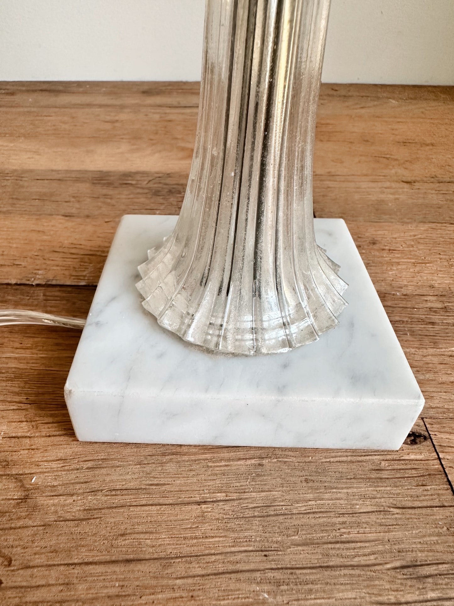 Vintage Hobnail & Marble Lamp